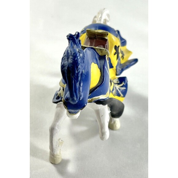 2002 Papo Medieval Knight Blue and Gold Jousting Horse Vintage Toy - Picture 3 of 10
